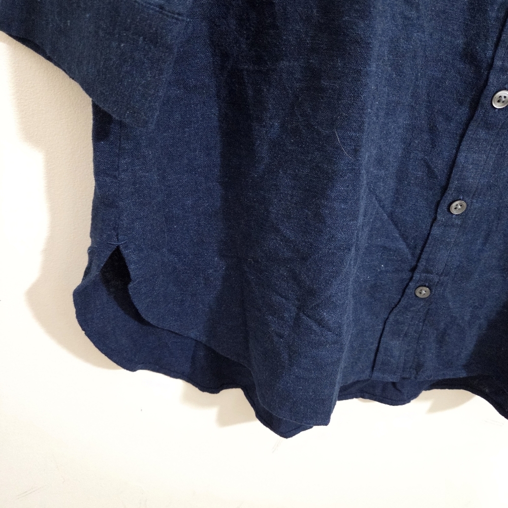 NWT Banana Republic Linen Blend Shirt Dress Navy Blue Mini Size Small - Picture 4 of 11